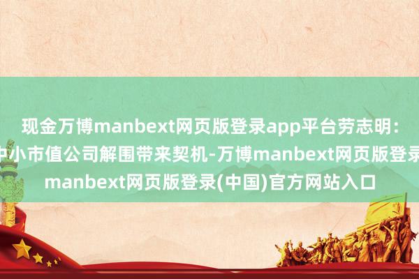 现金万博manbext网页版登录app平台劳志明：允许跨行业并购  给中小市值公司解围带来契机-万博manbext网页版登录(中国)官方网站入口