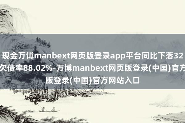 现金万博manbext网页版登录app平台同比下落322.33%；欠债率88.02%-万博manbext网页版登录(中国)官方网站入口