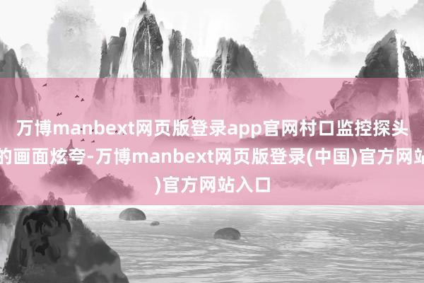 万博manbext网页版登录app官网村口监控探头拍下的画面炫夸-万博manbext网页版登录(中国)官方网站入口
