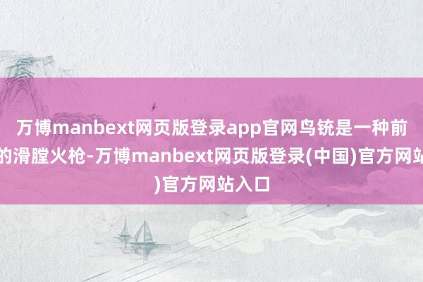 万博manbext网页版登录app官网鸟铳是一种前装药的滑膛火枪-万博manbext网页版登录(中国)官方网站入口